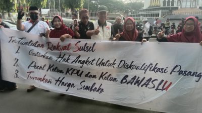 Aksi Damai Forum Rakyat Sul – sel Menggugat Mendukung Hak Angket Oleh DPR RI
